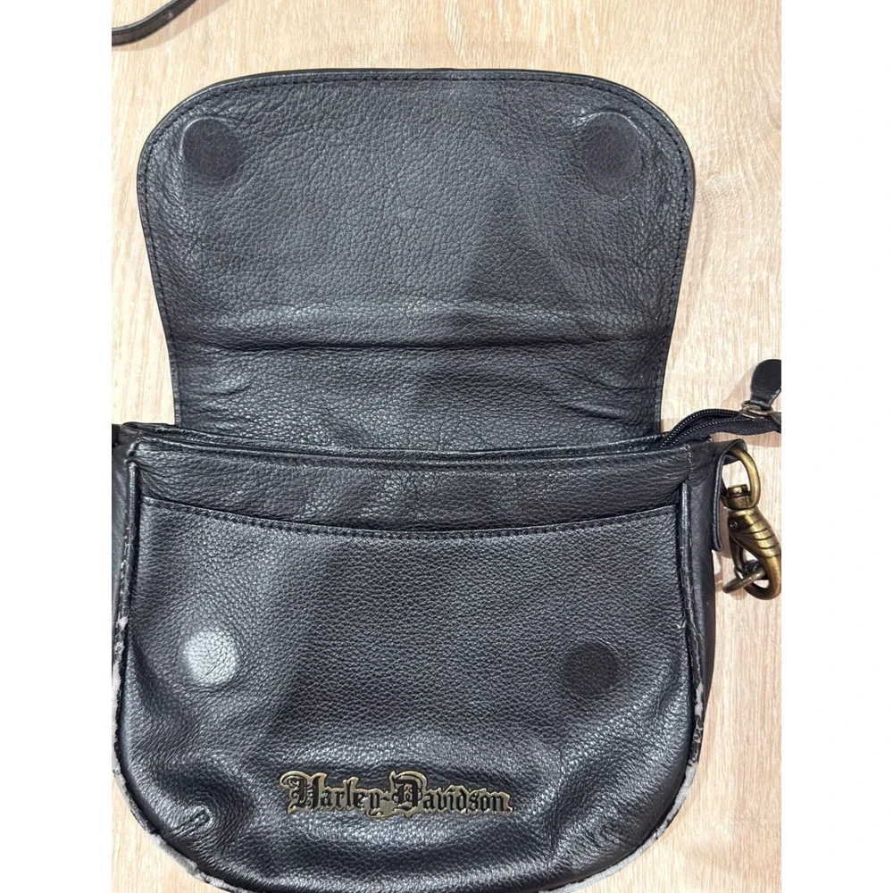 Harley Davidson Leopard Pony Hair Studded Crossbody Bag Small